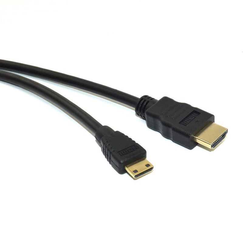 AlyKets 10ft HDMI to Mini HDMI Cable, Camera Data Cable for Nikon D3400, D3500, D7500, D850, D810, D7000, D500, Canon EOS R, RP, 5D Mark IV, 6D Mark II, 7 Pico Projector - Image 1